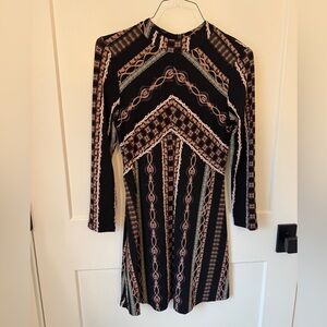 Free people long sleeve dress Black